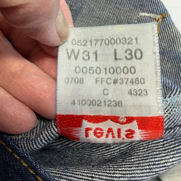 Levi’s 501 Jeans Original Fit W31 L30 Blue Fade Button Fly Y2K - Picture 9 of 13
